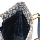 Christian Dior Trotter Canvas Clutch Bag Navy Gold Auth 145259-17