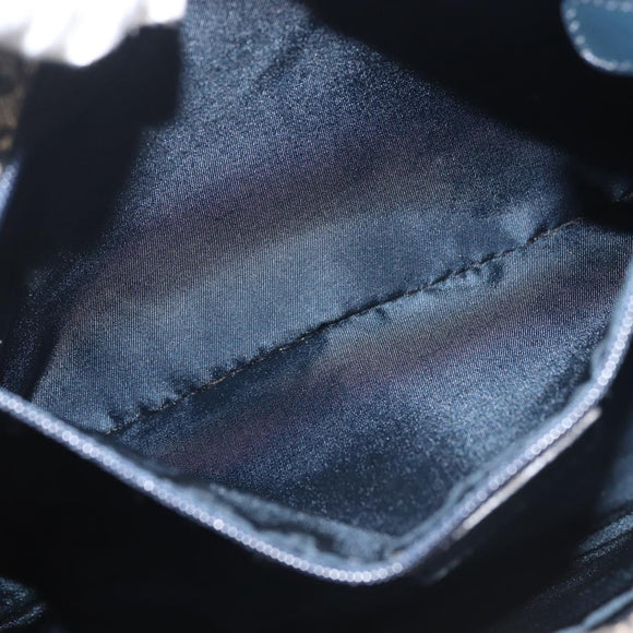 Christian Dior Trotter Canvas Clutch Bag Navy Gold Auth 145259