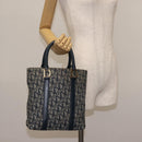 Christian Dior Trotter Canvas Clutch Bag Navy Gold Auth 145259-21