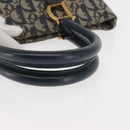 Christian Dior Trotter Canvas Clutch Bag Navy Gold Auth 145259-7