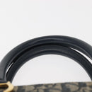 Christian Dior Trotter Canvas Clutch Bag Navy Gold Auth 145259-8