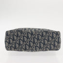 Christian Dior Trotter Canvas Clutch Bag Navy Gold Auth 145259-9