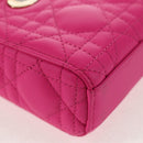 Christian Dior Cannage Lady D Joy Micro Bag Lamb Skin 2way Pink Auth 145262SM-20