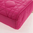 Christian Dior Cannage Lady D Joy Micro Bag Lamb Skin 2way Pink Auth 145262SM-23