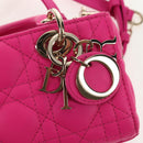 Christian Dior Cannage Lady D Joy Micro Bag Lamb Skin 2way Pink Auth 145262SM-24