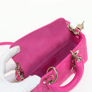 Christian Dior Cannage Lady D Joy Micro Bag Lamb Skin 2way Pink Auth 145262SM-26