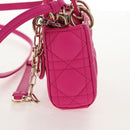 Christian Dior Cannage Lady D Joy Micro Bag Lamb Skin 2way Pink Auth 145262SM-4