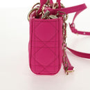 Christian Dior Cannage Lady D Joy Micro Bag Lamb Skin 2way Pink Auth 145262SM-5