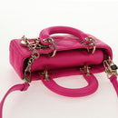 Christian Dior Cannage Lady D Joy Micro Bag Lamb Skin 2way Pink Auth 145262SM-15