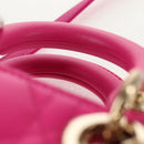 Christian Dior Cannage Lady D Joy Micro Bag Lamb Skin 2way Pink Auth 145262SM-16