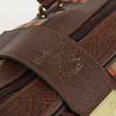 Burberrys Nova Check Boston Bag Canvas Beige Gold Auth 145269-9