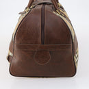 Burberrys Nova Check Boston Bag Canvas Beige Gold Auth 145269-3