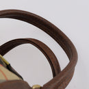 Burberrys Nova Check Boston Bag Canvas Beige Gold Auth 145269-14