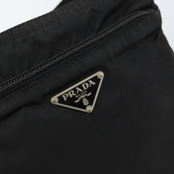 PRADA Shoulder Bag Nylon Black Silver Auth 145272
