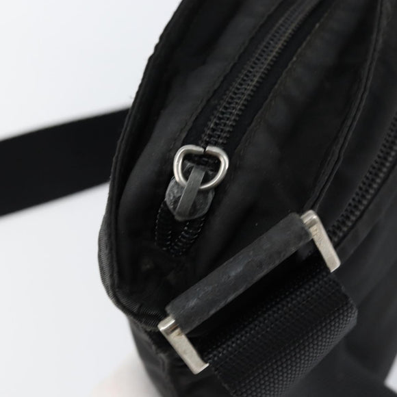 PRADA Shoulder Bag Nylon Black Silver Auth 145272
