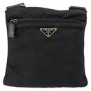 PRADA Shoulder Bag Nylon Black Silver Auth 145272-14