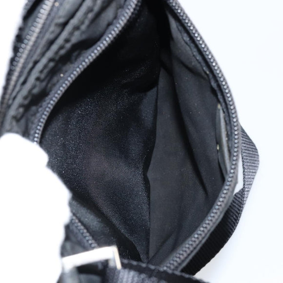 PRADA Shoulder Bag Nylon Black Silver Auth 145272