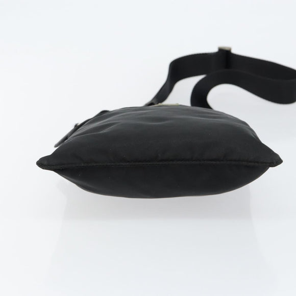 PRADA Shoulder Bag Nylon Black Silver Auth 145272