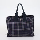BURBERRY Nova Check Hand Bag Nylon 2Set Khaki Navy Auth 145273-11