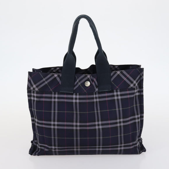 BURBERRY Nova Check Hand Bag Nylon 2Set Khaki Navy Auth 145273