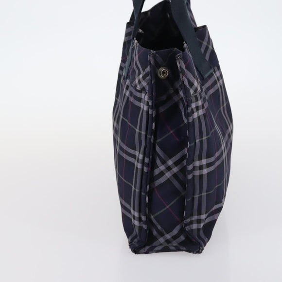 BURBERRY Nova Check Hand Bag Nylon 2Set Khaki Navy Auth 145273