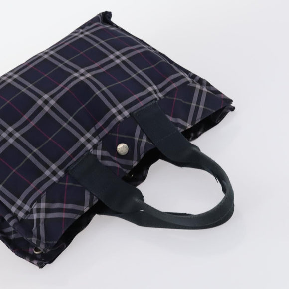 BURBERRY Nova Check Hand Bag Nylon 2Set Khaki Navy Auth 145273