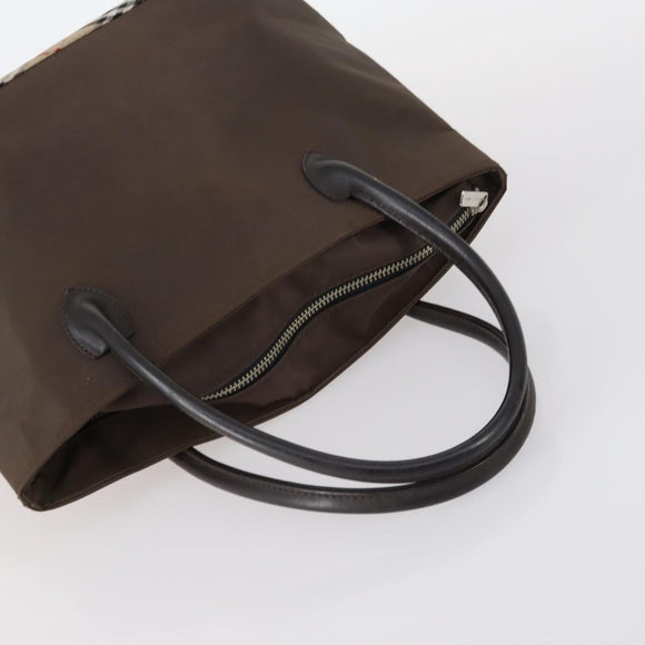 BURBERRY Nova Check Hand Bag Nylon 2Set Khaki Navy Auth 145273