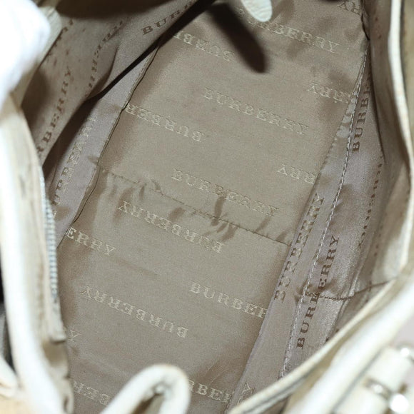 BURBERRY Nova Check Hand Bag Nylon Canvas 2Set Beige Auth 145274