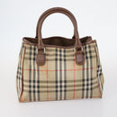 BURBERRY Nova Check Hand Bag Nylon Canvas 2Set Beige Auth 145274-3