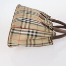BURBERRY Nova Check Hand Bag Nylon Canvas 2Set Beige Auth 145274-4