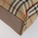 BURBERRY Nova Check Hand Bag Nylon Canvas 2Set Beige Auth 145274-8