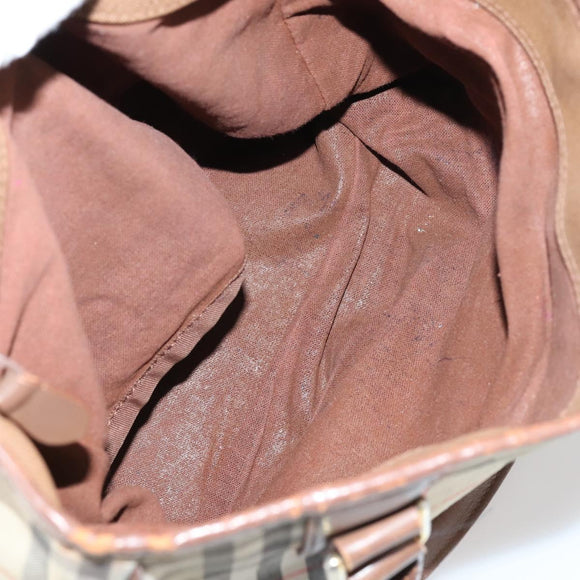 BURBERRY Nova Check Hand Bag Nylon Canvas 2Set Beige Auth 145274