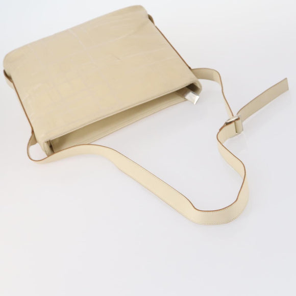 Salvatore Ferragamo Shoulder Bag Leather Canvas 2 Set Beige Navy Auth 145275