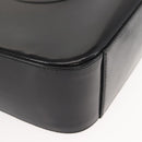 GUCCI Shoulder Bag Enamel Black Silver Auth 145286-9