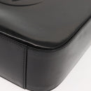 GUCCI Shoulder Bag Enamel Black Silver Auth 145286-14