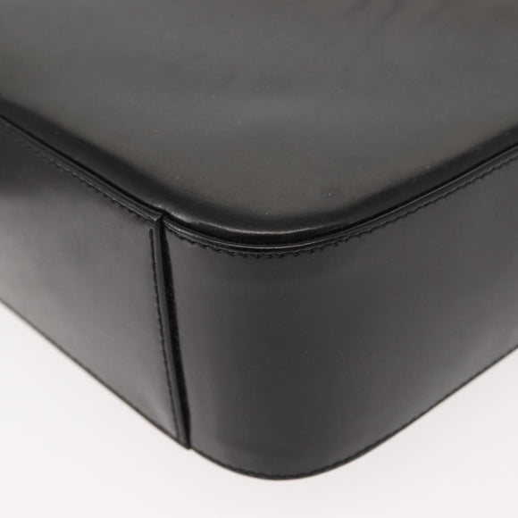 GUCCI Shoulder Bag Enamel Black Silver Auth 145286