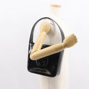 GUCCI Shoulder Bag Enamel Black Silver Auth 145286-20