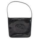 GUCCI Shoulder Bag Enamel Black Silver Auth 145286-13
