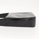 GUCCI Shoulder Bag Enamel Black Silver Auth 145286-4