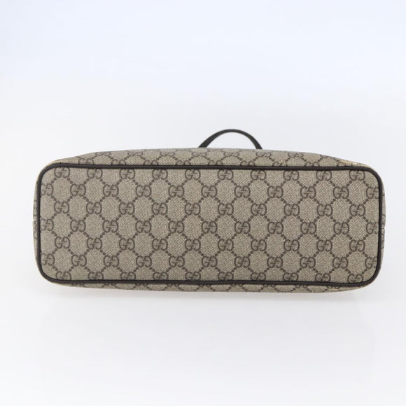 GUCCI GG Supreme Tote Bag PVC Leather Beige Gold 353440 Auth 145287