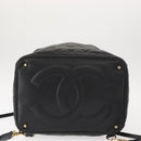 CHANEL Matelasse Backpack Caviar Skin Black Gold CC Auth 145289-5