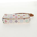 LOUIS VUITTON Multicolor Pochette Accessoires Pouch White M92649 LV Auth 145300V-5