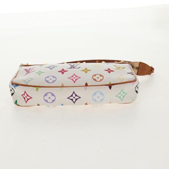 LOUIS VUITTON Multicolor Pochette Accessoires Pouch White M92649 LV Auth 145300V