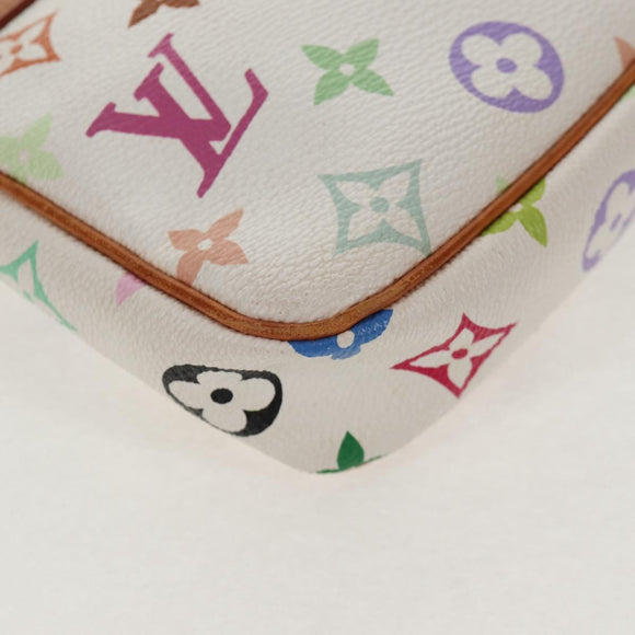 LOUIS VUITTON Multicolor Pochette Accessoires Pouch White M92649 LV Auth 145300V