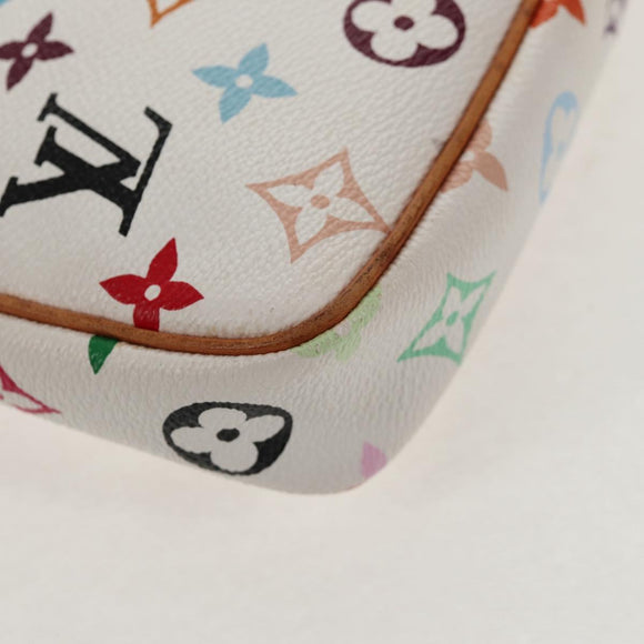 LOUIS VUITTON Multicolor Pochette Accessoires Pouch White M92649 LV Auth 145300V