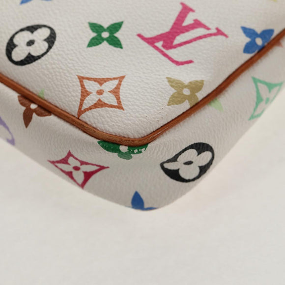 LOUIS VUITTON Multicolor Pochette Accessoires Pouch White M92649 LV Auth 145300V