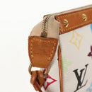 LOUIS VUITTON Multicolor Pochette Accessoires Pouch White M92649 LV Auth 145300V-21