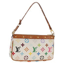 LOUIS VUITTON Multicolor Pochette Accessoires Pouch White M92649 LV Auth 145300V-1