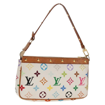 LOUIS VUITTON Multicolor Pochette Accessoires Pouch White M92649 LV Auth 145300V