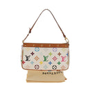LOUIS VUITTON Multicolor Pochette Accessoires Pouch White M92649 LV Auth 145300V-12